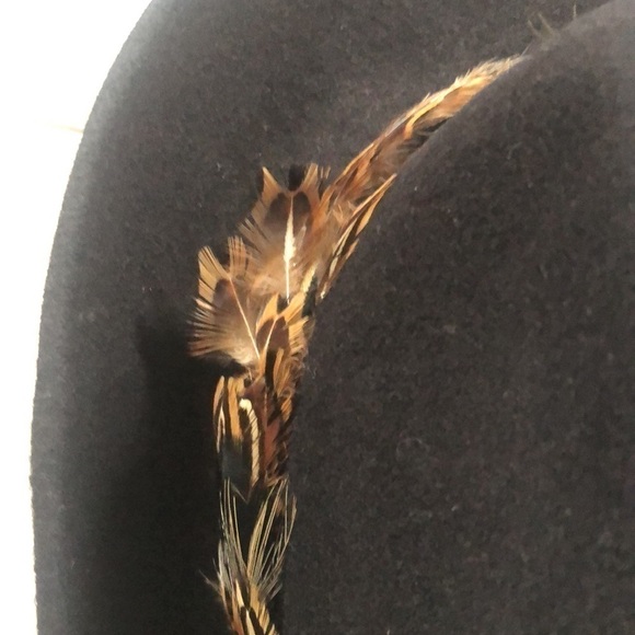 Vintage Henry Margu original creations soft fabric felt hat in black w feathers main image 8